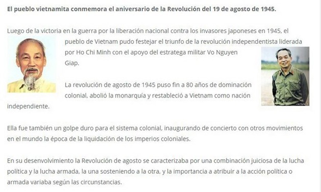 La presse argentine salue la Révolution d’août vietnamienne