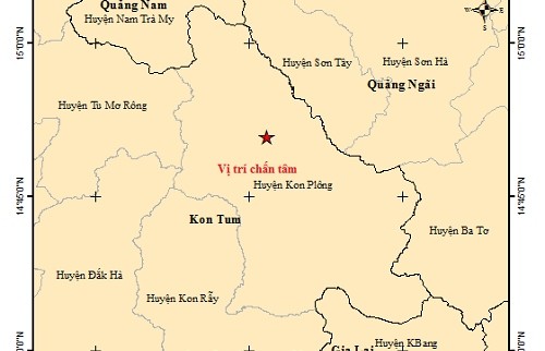 Kon Tum records multiple small earthquakes