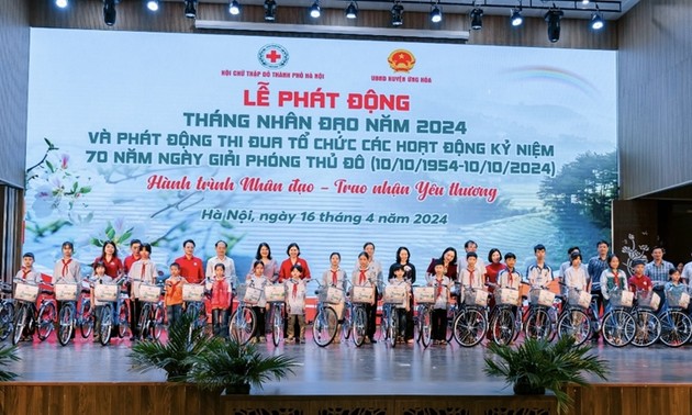 Lembaga Palang Merah Kota Ha Noi Canangkan Bulan Kemanusiaan Tahun 2024