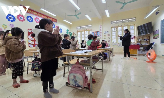 寒い日々に 山岳地帯の学生の学習環境確保