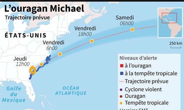 Ouragan Michael: les secours d'urgence font place à l'aide aux sinistrés