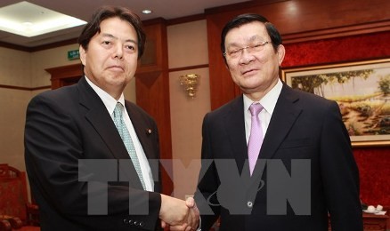 サン国家主席、日本農林水産大臣と会見