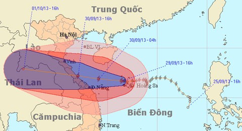 2006年以来最强台风30日下午登陆越南中部