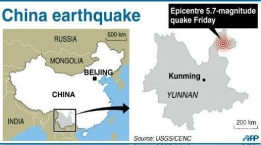 Jumlah korban yang tewas dalam gempa bumi di Tiongkok mencapai 80 orang