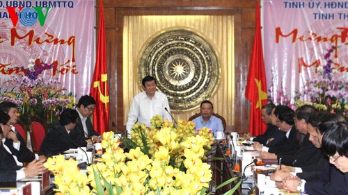 Staatspräsident Truong Tan Sang führt seinen Besuch in Thanh Hoa fort