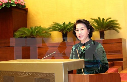 Ketua MN Vietnam, Nguyen Thi Kim Ngan menghadiri konferensi penggelaran tugas tahun 2017 dari Organisasi Partai Kantor MN