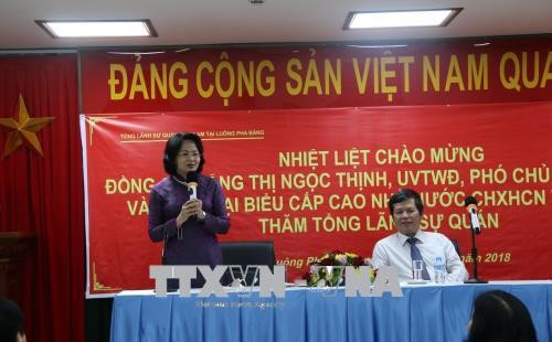 Wapres Dang Thi Ngoc Thinh mengakhiri dengan baik kunjungan remsi di RDR Laos