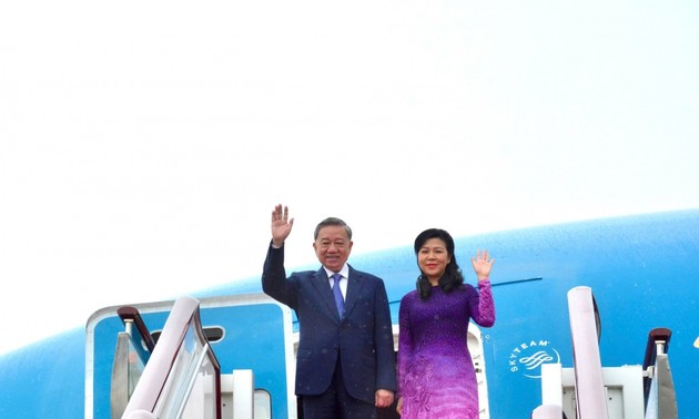 Party General Secretary, President To Lam, his wife arrive in Guangzhou for state visit to China