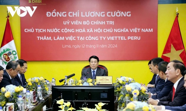 President praises success of Viettel's telecom joint venture in Peru 