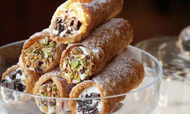 Sicilian cannoli with ricotta filling