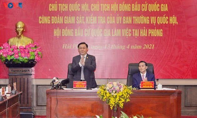 Chủ tịch Quốc hội Vương Đình Huệ làm việc tại Thành phố Hải Phòng