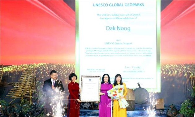 Dak Nong recibe por segunda vez el título de Geoparque Mundial de la UNESCO