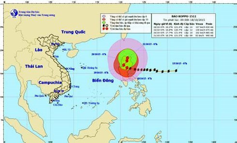 Bão Koppu giật cấp 17 trên khu vực đảo Luzon (Philippines)