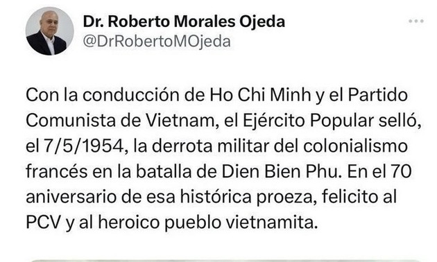 70 năm chiến thắng Điện Biên Phủ: Cuba chúc mừng Đảng và nhân dân Việt Nam