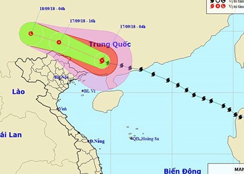 越南北部各地主动应对台风“山竹”环流