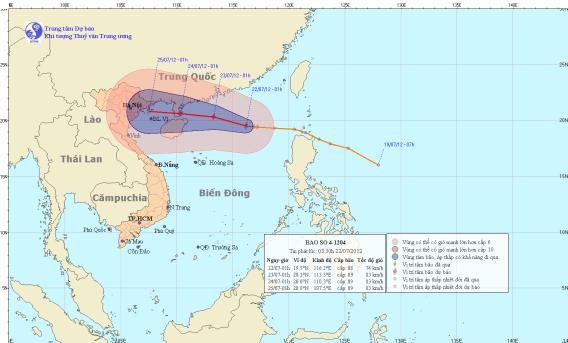 Tin bão trên biển Đông: Áp thấp nhiệt đới đã mạnh lên thành bão