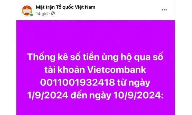 Số tiền ủng hộ đồng bào bị ảnh hưởng do cơn bão Yagi là 31,5 triệu USD