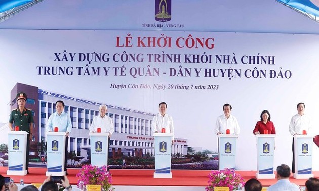 President attends groundbreaking, inauguration of major projects in Con Dao