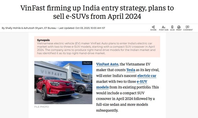 VinFast firming up India entry strategy