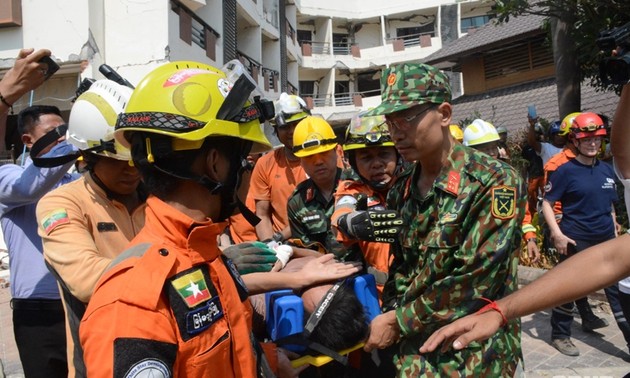Terremoto en Myanmar: Esfuerzos de las fuerzas de rescate de Vietnam en la búsqueda de desaparecidos