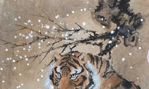 Lively paintings by Nguyen Doan Ninh to usher in Year of the Tiger