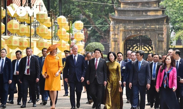 Staatspräsident Luong Cuong leitet Empfangszeremonie für König und Königin Belgiens
