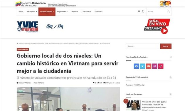 Medien Venezuelas schätzt „historische Wende für nationale Interessen” Vietnams