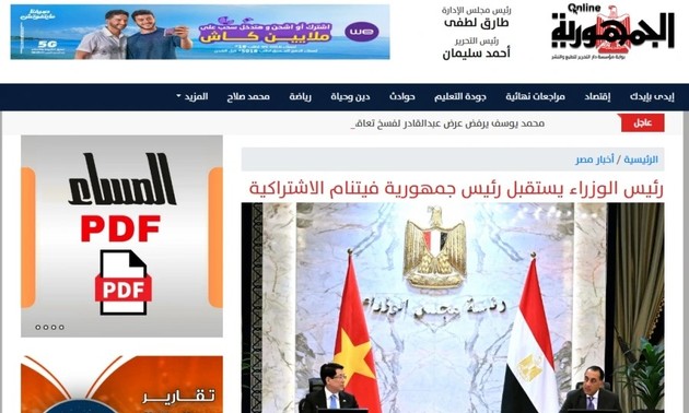 Medien in Ägypten berichten über den Besuch von Staatspräsident Luong Cuong