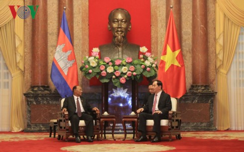 President Tran Dai Quang receives Cambodia’s top legislator  