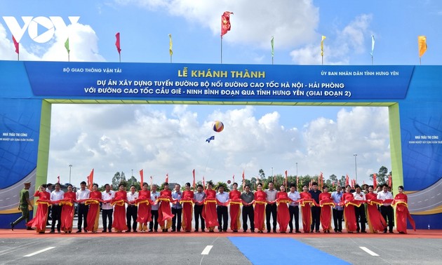 Road connecting Hanoi-Hai Phong, Cau Gie-Ninh Binh expressways inaugurated  