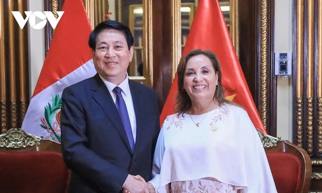 Peruvian President hosts welcome ceremony for State President of Vietnam