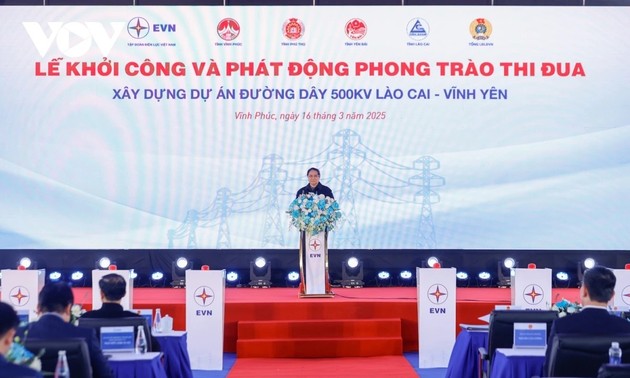 Construction of 500 kV Lao Cai - Vinh Yen transmission line begins  