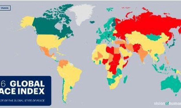 越南被评为全球10个完全不发生冲突的国家之一