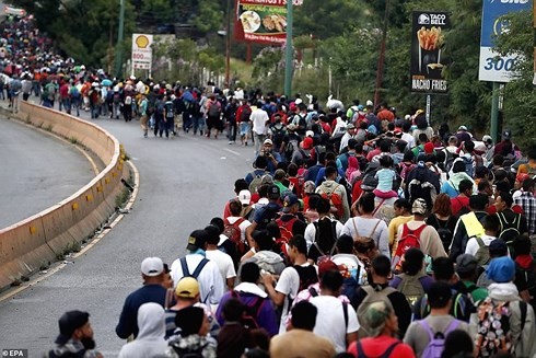 Caravana de migrantes hondureños llega a Tapachula, México