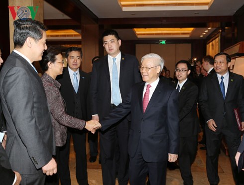 Nguyen Phu Trong rencontre des entreprises chinoises à Zhejiang	