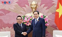 ທ່ານ​ປະ​ທານ​ສະ​ພາ​ແຫ່ງ​ຊາດ ເຈິ່ນ​ແທັງ​ເໝິນ ໃຫ້​ການ​ຕ້ອນ​ຮັບ​ທ່ານ​ປະ​ທານ​ອົງ​ການກວດ​ສອບ​ແຫ່ງ​ລັດ ລາວ