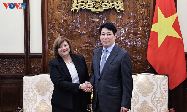 Staatspräsident Luong Cuong empfängt die ägyptische Botschafterin