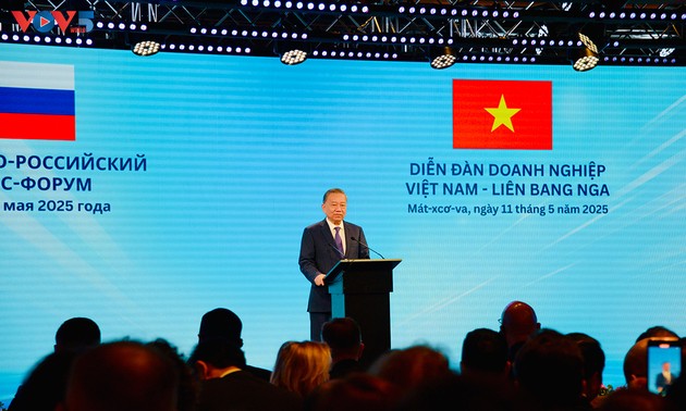 Tô Lâm participe au Forum d’affaires Vietnam – Russie