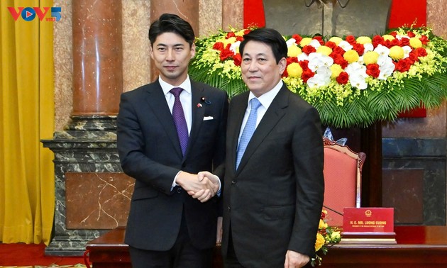  Chủ tịch nước Lương Cường tiếp Trưởng Ban Thanh niên Đảng Dân chủ tự do Nhật Bản