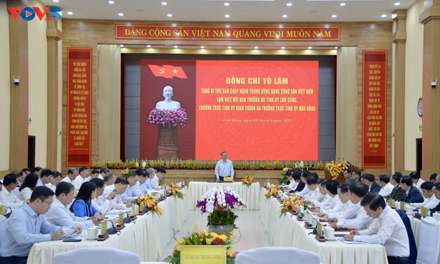 KPV-Generalsekretär: Die Fusion der drei Provinzen Lam Dong, Binh Thuan und Dak Nong ist eine große Entscheidung