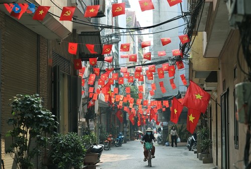 首都河内张灯结彩，喜迎越共十四大 - ảnh 20