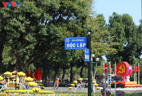 Hanoï se pare de drapeaux et de fleurs à l’approche du XIVᵉ Congrès national du Parti - ảnh 5