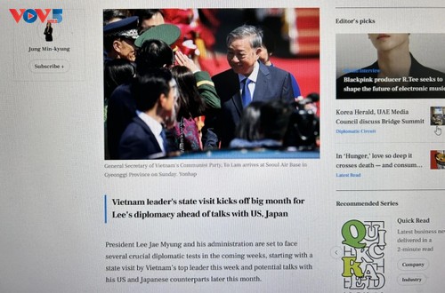 International media gives wide coverage on Party leader To Lam’s visit to RoK - ảnh 1
