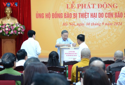 Tổng Bí thư, Chủ tịch nước Tô Lâm dự Lễ phát động ủng hộ đồng bào bị thiệt hại do cơn bão Yagi - ảnh 1