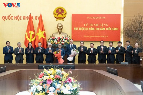 Chủ tịch Quốc hội Trần Thanh Mẫn chủ trì lễ trao tặng Huy hiệu 45 năm, 30 năm tuổi Đảng - ảnh 1