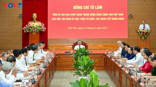 Tổng Bí thư Tô Lâm: Mặt trận Tổ quốc Việt Nam phát huy vai trò tập hợp các tầng lớp nhân dân Việt Nam - ảnh 1