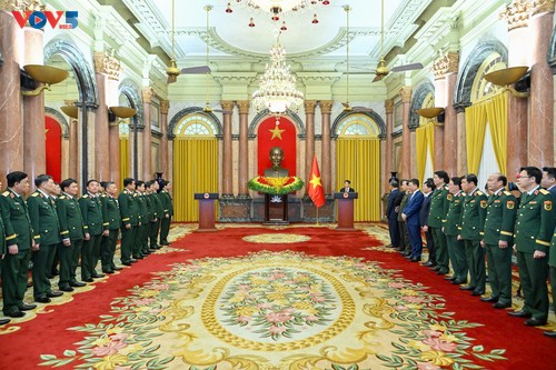 Chủ tịch nước Lương Cường chủ trì lễ trao quyết định thăng quân hàm Thượng tướng - ảnh 2