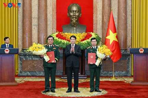 Chủ tịch nước Lương Cường chủ trì lễ trao quyết định thăng quân hàm Thượng tướng - ảnh 1
