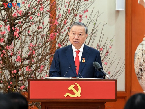 Tổng Bí thư Tô Lâm nhận Huy hiệu 45 năm tuổi Đảng       - ảnh 3