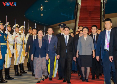 Vietnamese President arrives in Beijing for victory over fascism celebration, bilateral activities  - ảnh 1